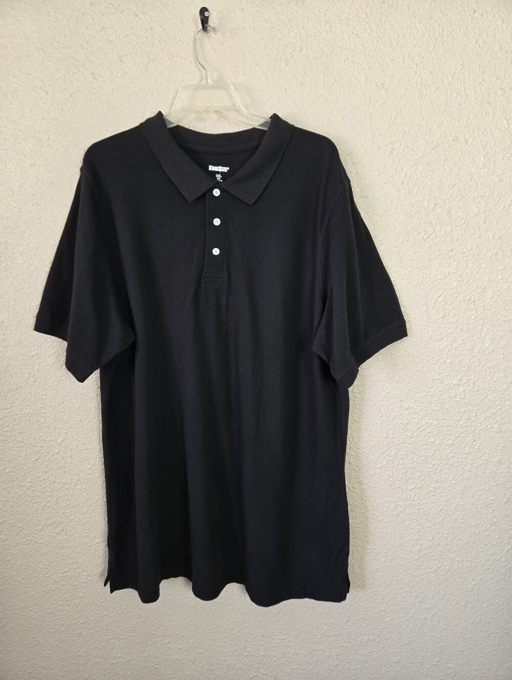 King Size Mens Black Polo Shirt Big & Tall Size 3XL New #2C329